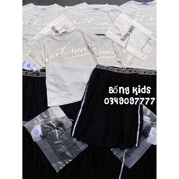 Set Áo & Chân Váy Bé Gái In Chữ MOR(bán lẻ áo lẻ chân váy)