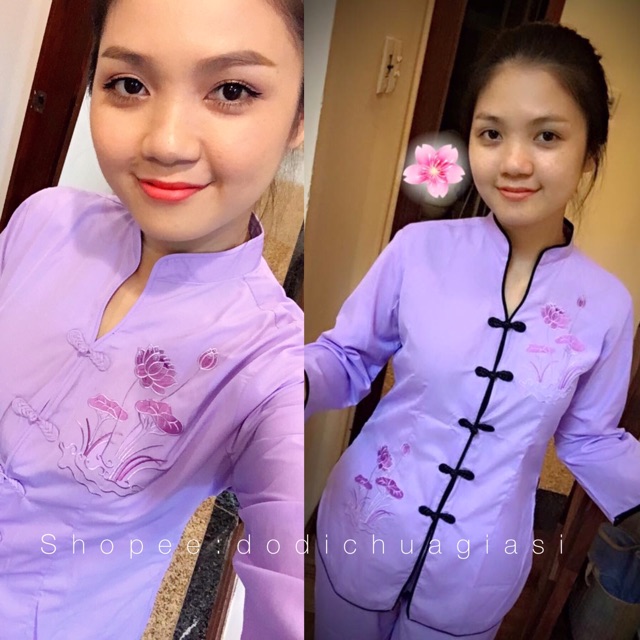 Đồ Lam Đi Chùa # Cổ Tàu Viền # Đồ Bộ Nữ # Quần Áo
