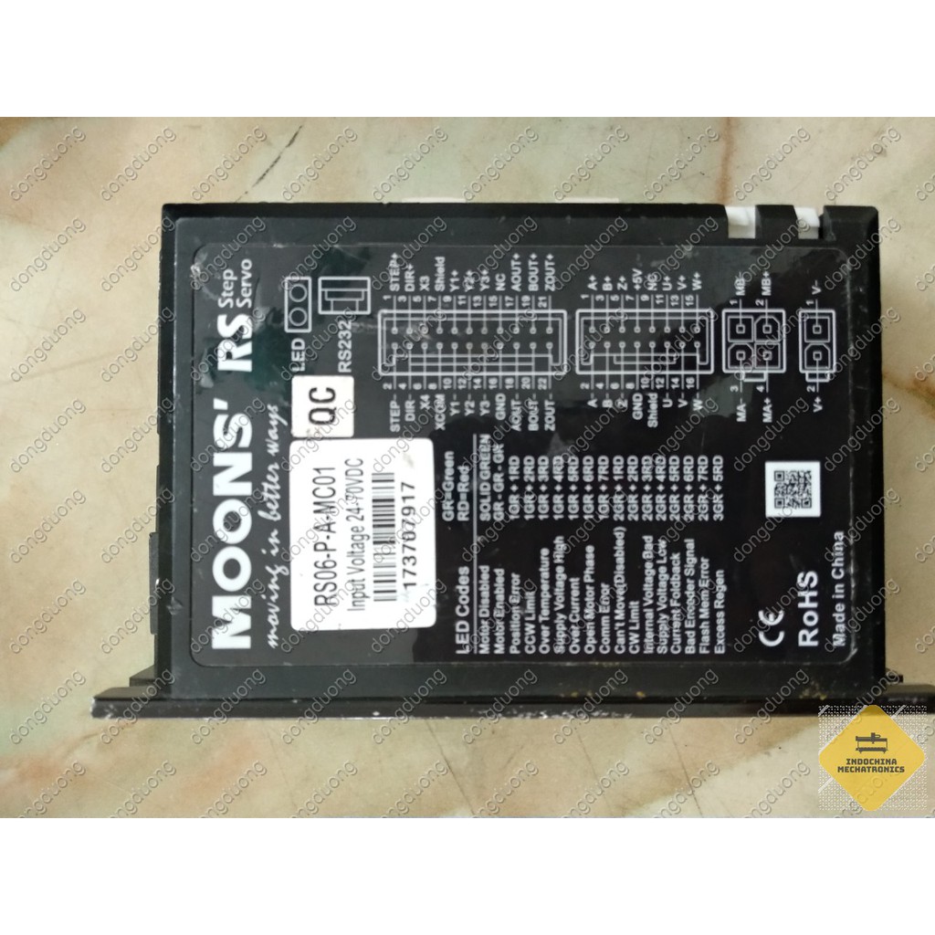 Bộ động cơ servo của MOON's AM24RS3DMA và điều khiển servo RS06-P-A-MC01
