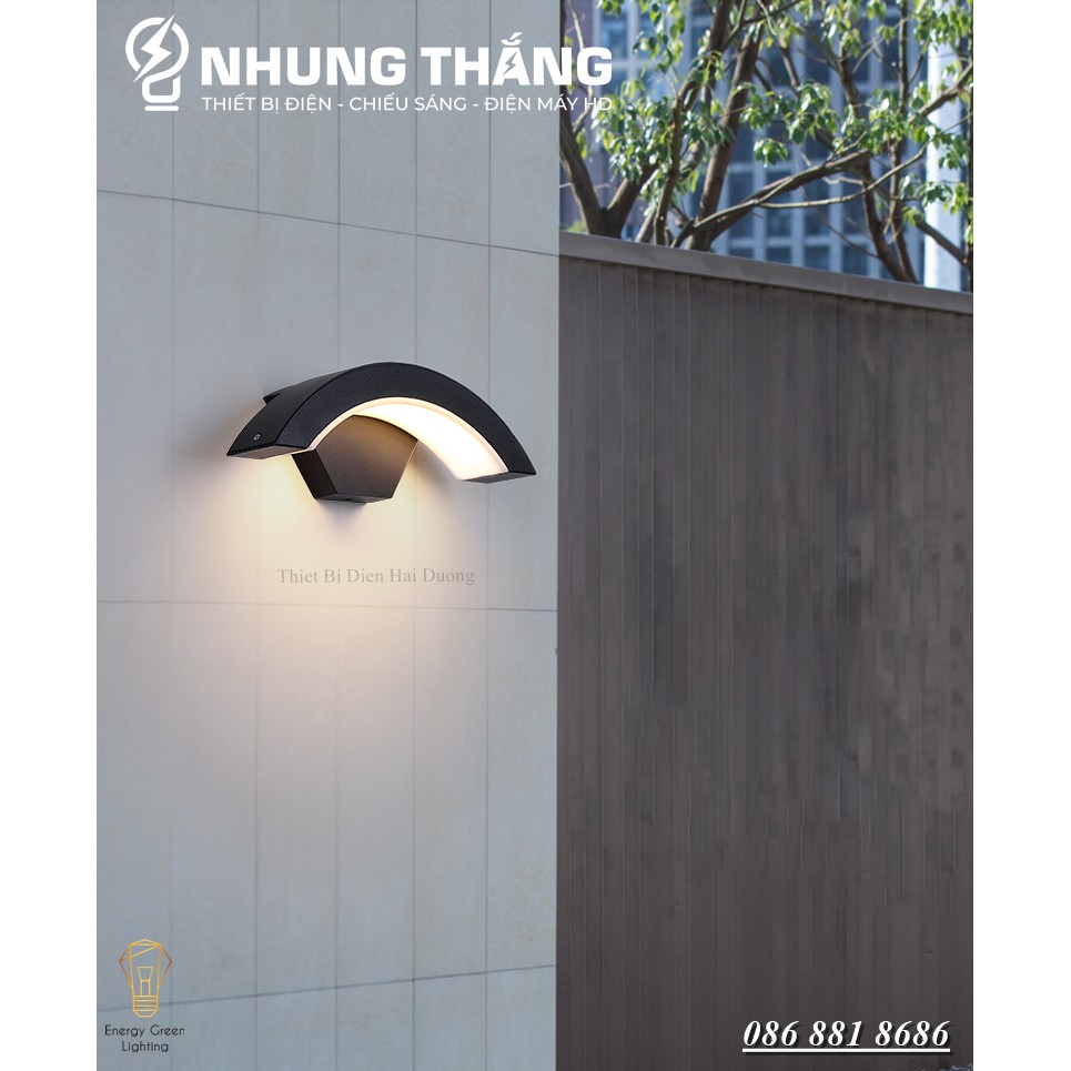Đèn Tường Cong 18w Thân Nhôm Chống Nước DT-4141 Decor Vintage - Cảm Biến Chuyển Động - Phong Cách Bắc Âu - Bảo hành 1Năm