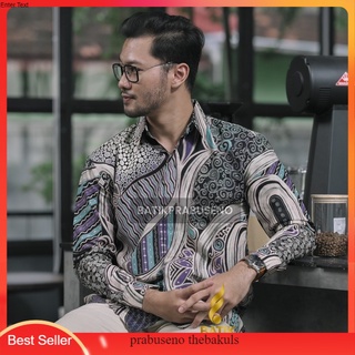 Batik Prabuseno KUMALA BATIK Áo Sơ Mi Dài Tay Cotton Lông Thú JUMBO Cao Cấp Hiện Đại Mới Nhất Cho Nam