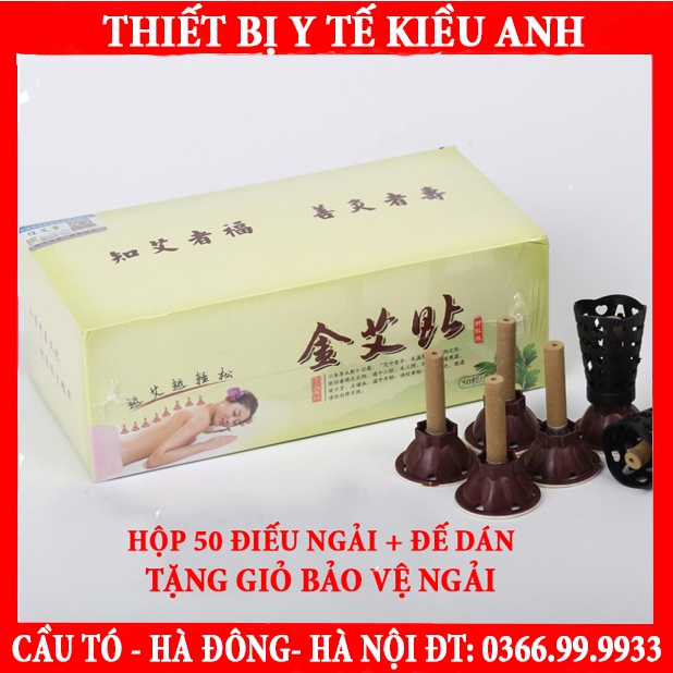 50 nhang ngải cứu dán kèm đế dán, điếu ngải cứu dán { TẶNG GIỎ BẢO VỆ }