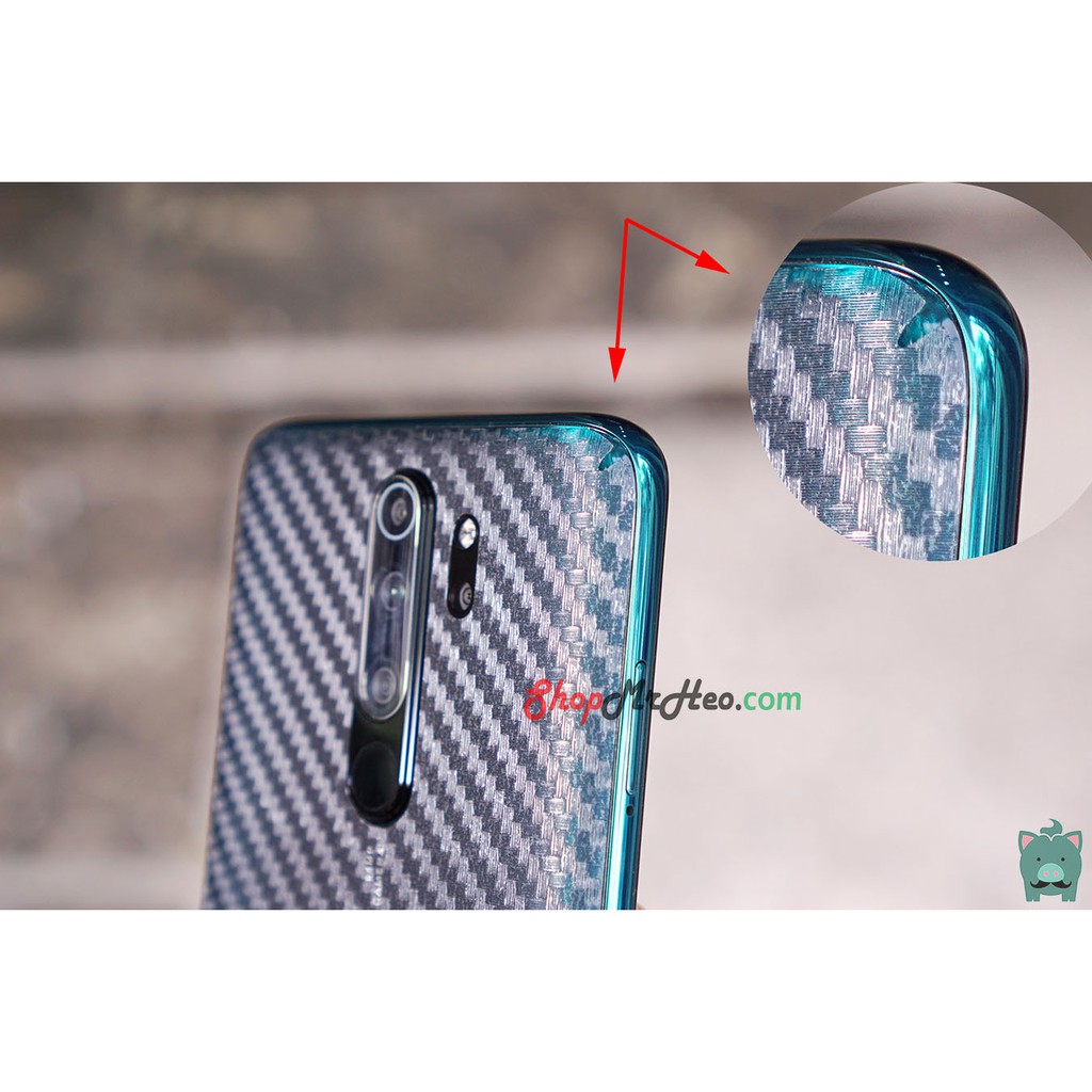 Skin Dán Mặt Sau Lưng Vân 3D Xiaomi Redmi 8 - Redmi Note 8 - Note 8 Pro - Carbon, Hình Hộp, Nhám, Vân Da