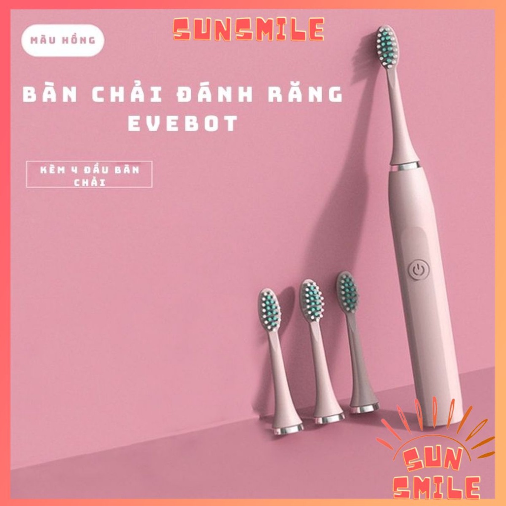 Bàn chải đánh răng điện Sonic Evebot Sun Smile bàn chải chăm sóc răng miệng cao cấp 6 chế độ đánh