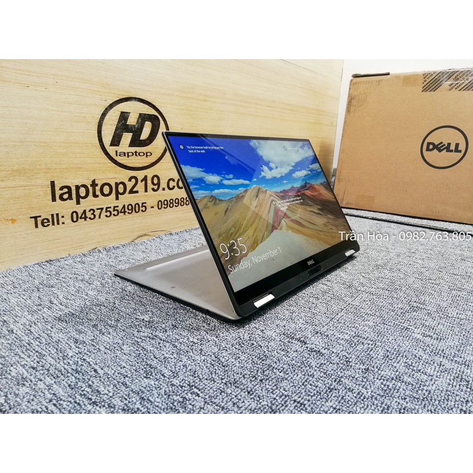 Laptop Dell XPS 13 9365 - Core i7 7Y75, Ram 8GB, ổ SSD 256GB, Màn hình 13inch FullHD cảm ứng xoay 360 độ, vỏ nhôm, 1,2kg | BigBuy360 - bigbuy360.vn