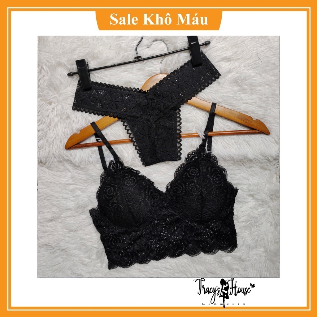 Set Bra - Bralette ren sexy không gọng, mút mỏng - Màu đen - NY01 - Bộ đồ lót nữ