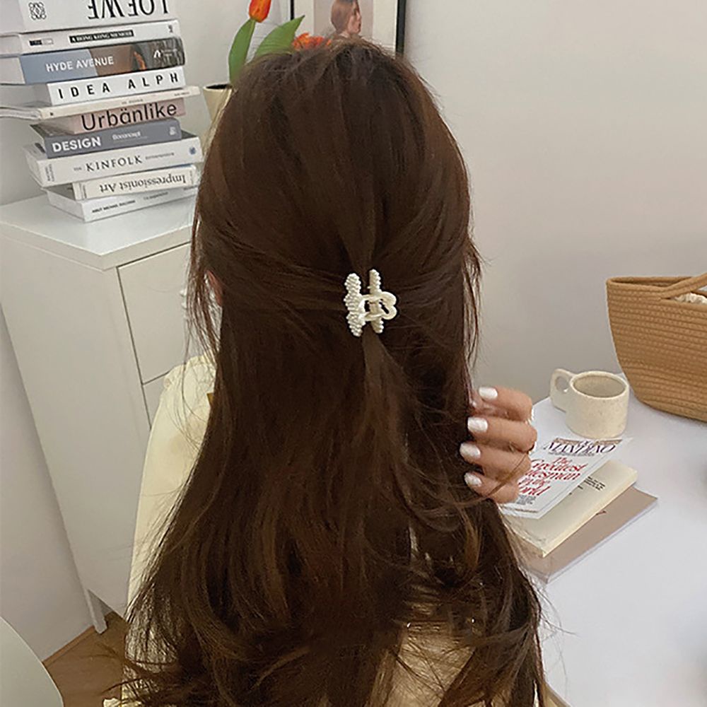 Kẹp tóc hình nơ/trái tim nhỏ đính ngọc trai giả thời trang xinh xắn dành cho nữ