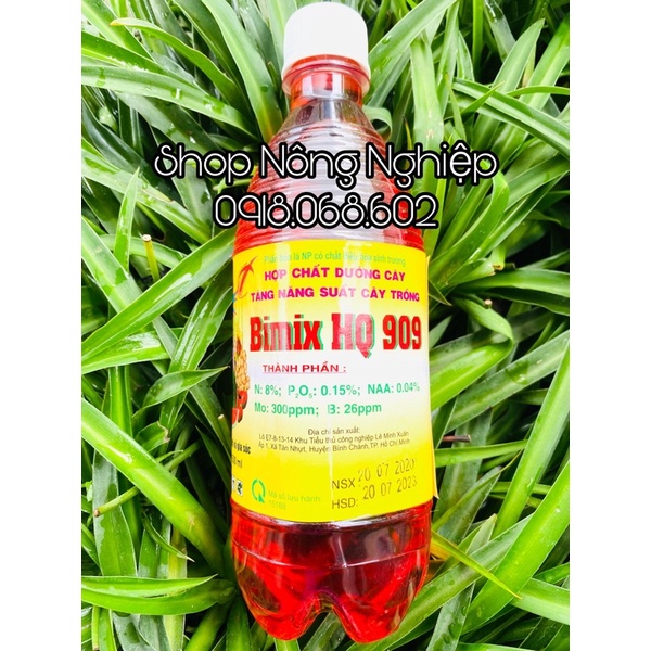 Phân bón lá Bimix HQ 909 500ml Tăng năng suất cây trồng.