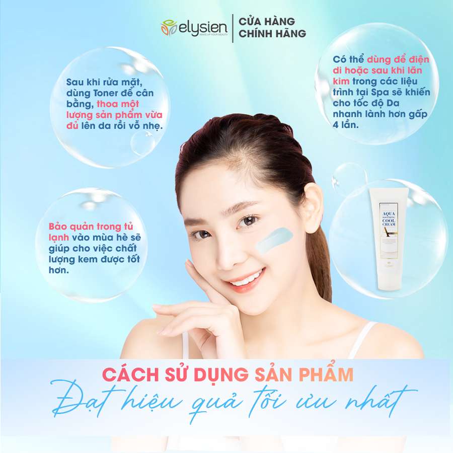 Kem dưỡng ẩm thiên nhiên Aqua soothing cool cream ELYSIEN cấp ẩm làm dịu và bảo vệ da 30ml - B2B