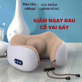 Gối mát xa cổ chính hãng- máy massage cổ vai gáy đa chức năng- gối massage chữ u kiêm gối ngủ tiện lợi