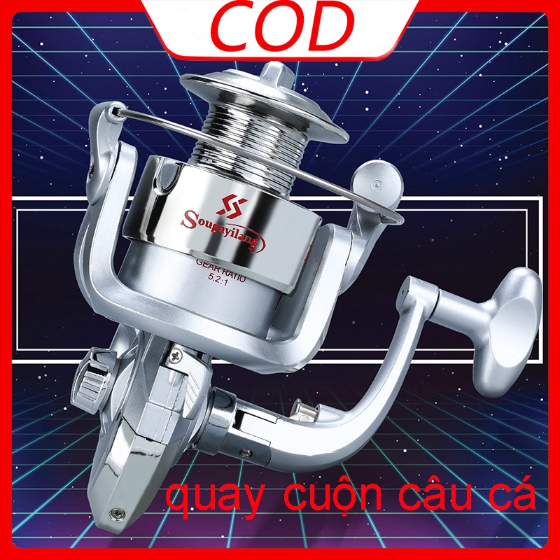 Câu cá Cuộn quay Câu cá Reel 6 bánh răng mang bi Tỷ lệ 5,2: 1 Phụ kiện câu cá biển cho các môn thể thao ngoài trời