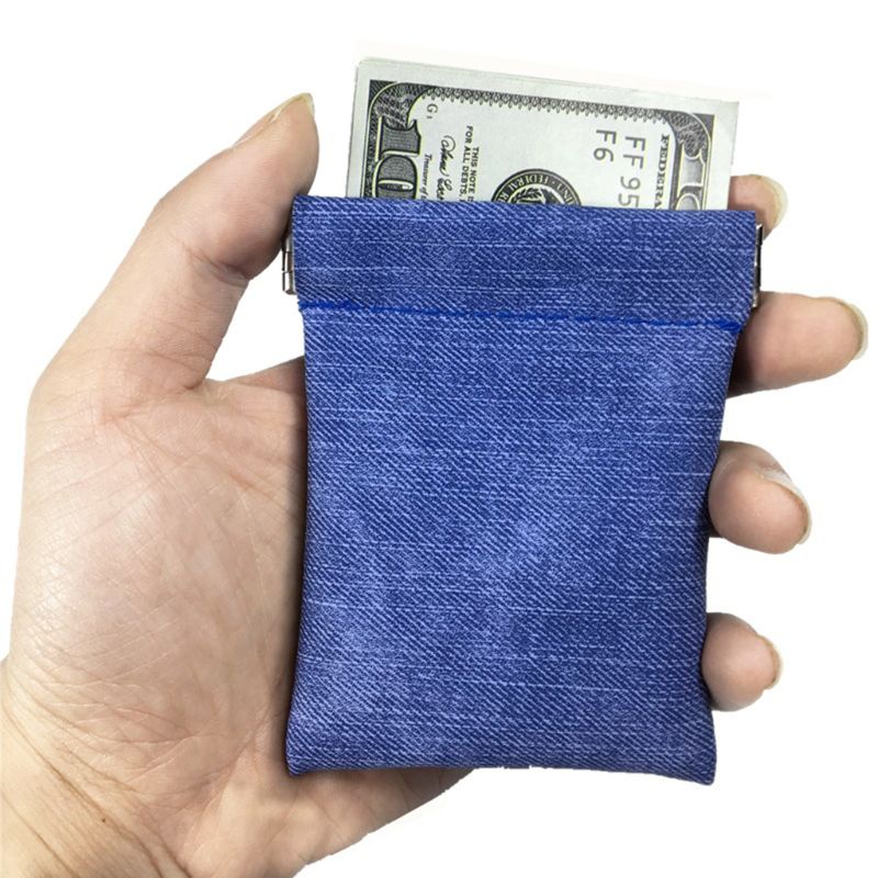 Seng Ví Da Nhám Mini Có Lò Xo Kim Loại Mạnh Mẽ Đựng Tiền Xu Cho Nam Nữ