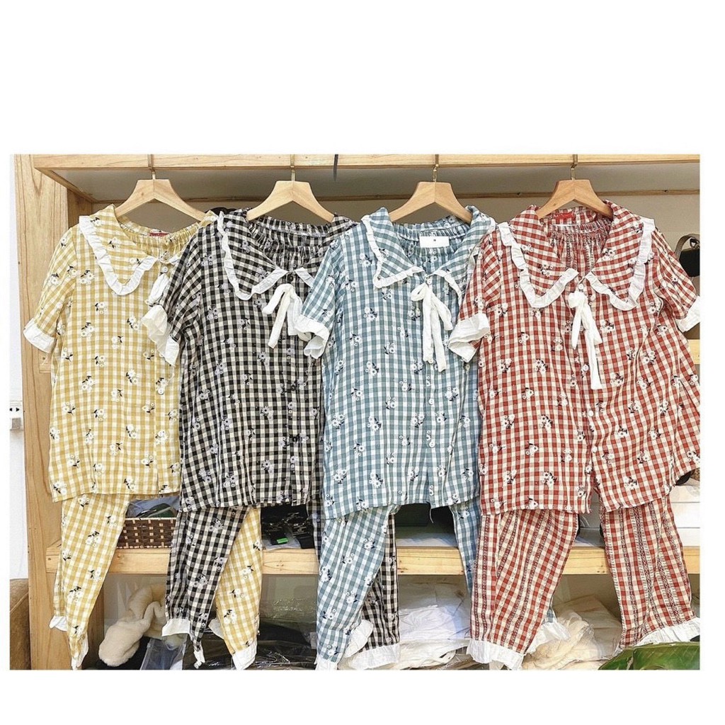 Bộ Đồ Ngủ Nữ, Pijama Lụa Bambi Hoa Siêu Đẹp