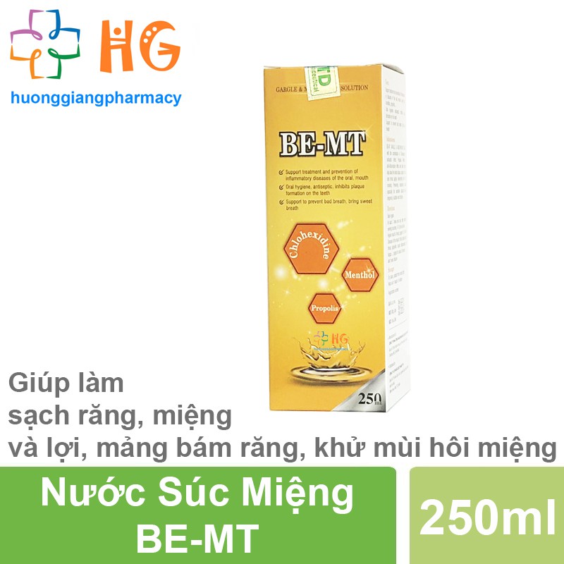 Nước Súc Miệng BE-MT - Giúp làm sạch răng, miệng và lợi, mảng bám răng, khử mùi hôi. Làm dịu sưng, viêm, nhiệt miệng