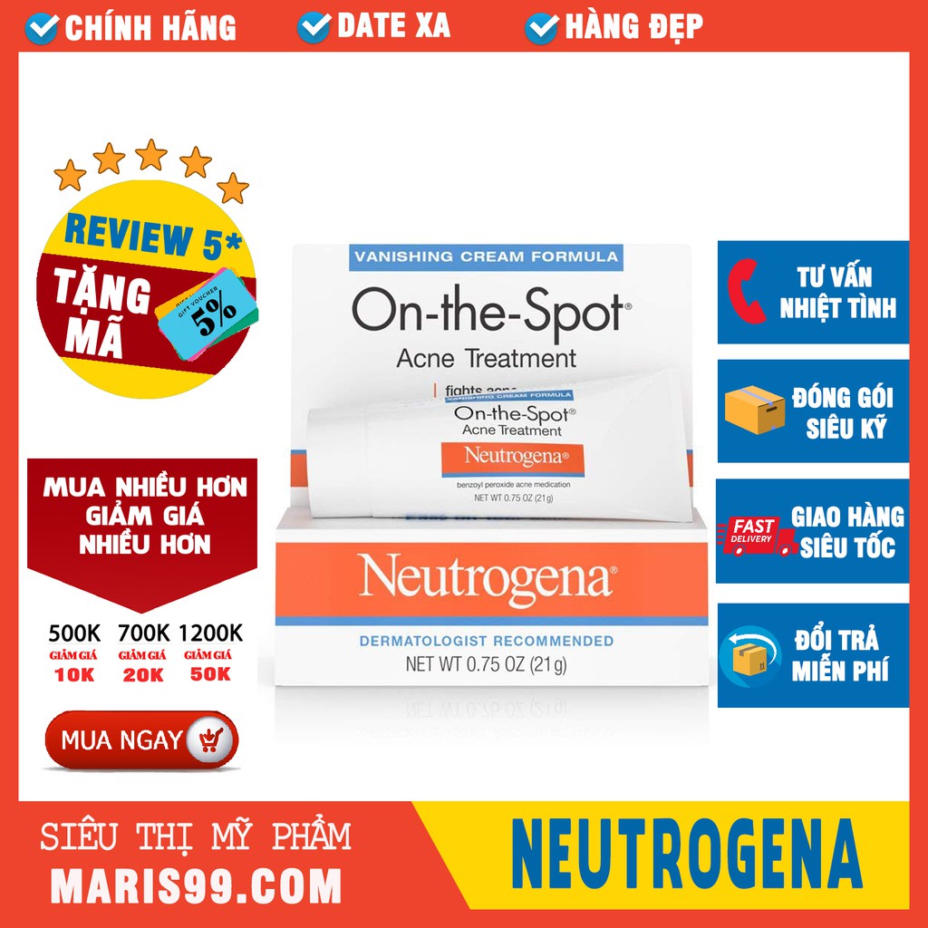 Kem chấm mụn Neutrogena On The Spot Acne Treatment ( 21g )