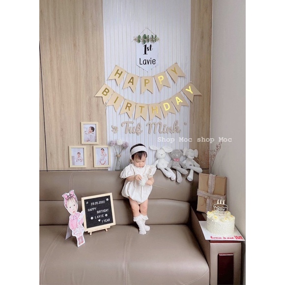 Chữ gỗ tên bé dùng trang trí sinh nhật, happy birthday