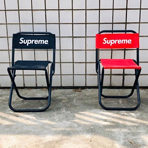 [HypeBeast] Ghế Supreme, ghế xếp Supreme mang đi cắm trại, câu cá cực Hype, khung thép, vải dù 2 màu đen, đỏ BapeVN