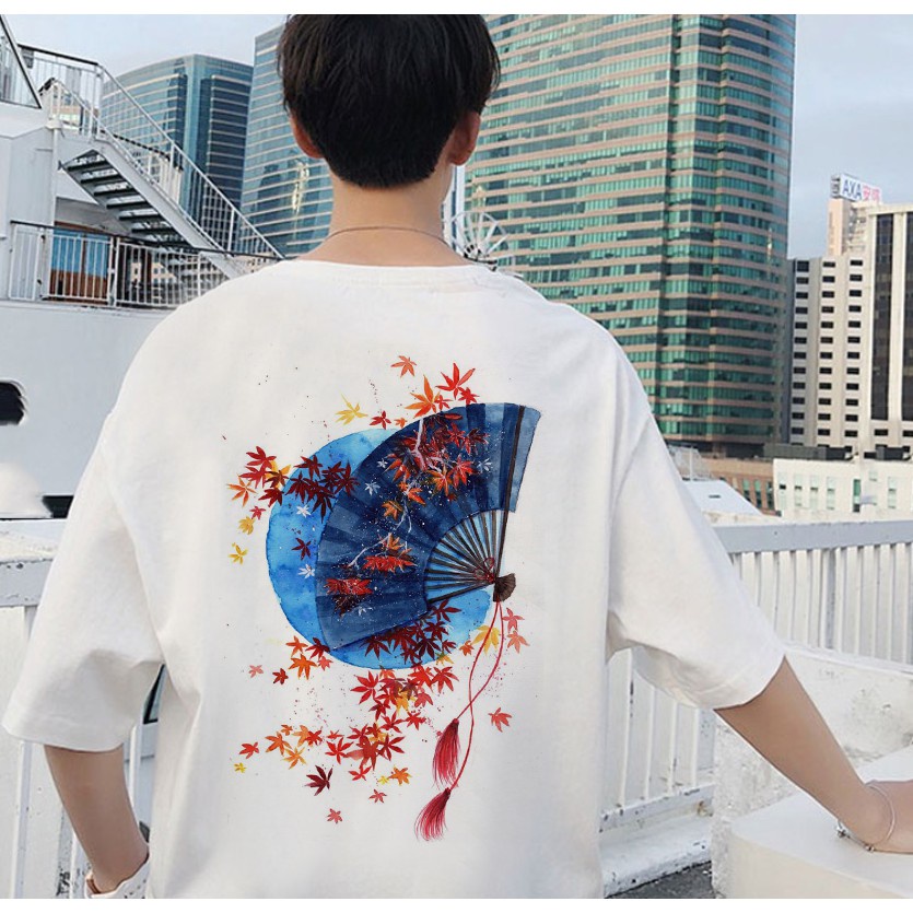 Áo thun nam dáng rộng❤️ Freeship 50K❤️ Chất mát in Quạt Thư Pháp NTL603