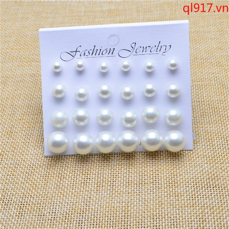 Bộ Bông Tai Đính Ngọc Trai Bằng Thép Không Gỉ Thiết Kế Đơn Giản Thời Trang