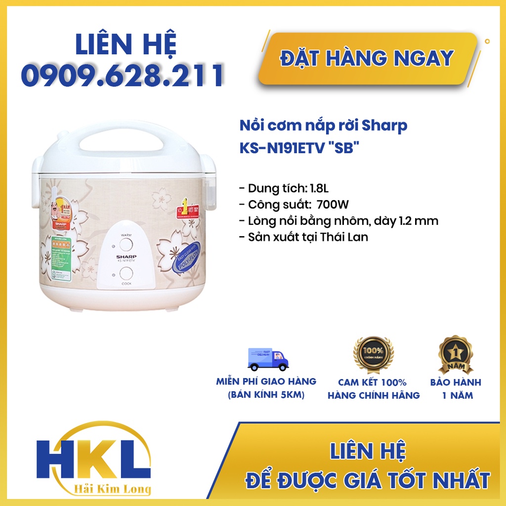 Nồi cơm nắp gài Sharp KS-N191ETV &quot;SB&quot;