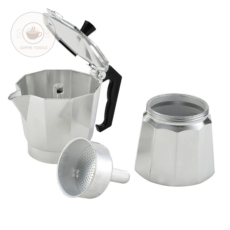 Bình pha cà phê moka pot nhôm hình bát giác cực đẹp màu ngẫu nhiên