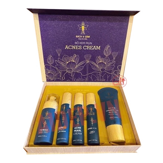 (DATE tháng 9/2023 ) Bộ Bách Y Sâm 5 Món Giảm Mụn Acnes Cream