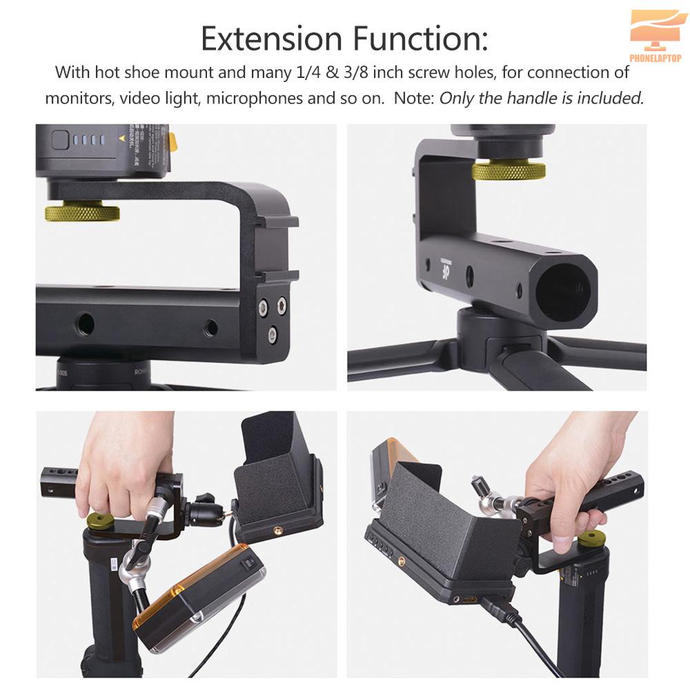 Lapt DF DIGITALFOTO VISIONBH Universal Reversed Bottom Handle Gimbal Extended Bracket with Hot Shoe Mount 1/4 & 3/8 Inch Screw Mount for Single Hand Gimbal   Mounting Monitor Microphone LED for DJI Ronin S Zhiyun Crane 2 Moza Air 2 FeiyuTech Gimbal Access