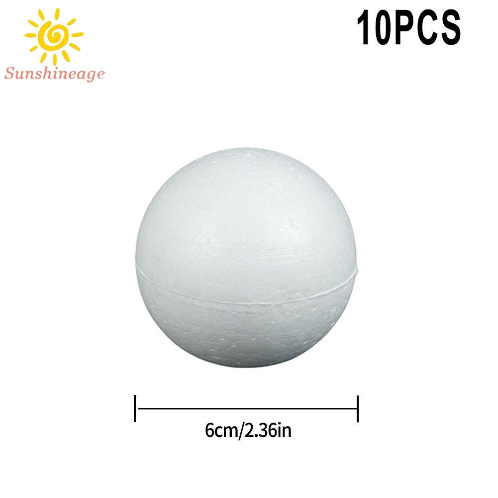 Bộ 10 Quả Bóng Xốp Tròn 50mm-100mm Màu Trắng