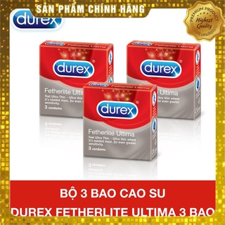 [CHÍNH HÃNG] Bộ 3 bao cao su Durex Fetherlite Ultima 3 bao/hộp