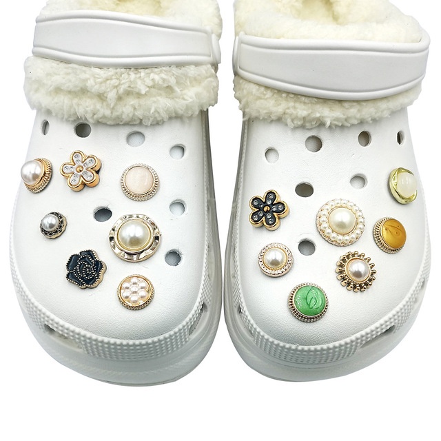 Ghim Cài Giày Đính Đá Pha Lê Và Ngọc Trai Nhân Tạo Jibitz Charm Croc Jibbits Thời Trang Hàn Quốc Cho Nữ