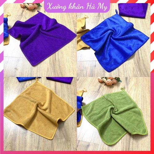 Khăn làm nail KT 30x30cm ⚡CHẤT LƯỢNG⚡ Khăn microfiber có móc treo dùng làm nail, lau xe, lau màn hình