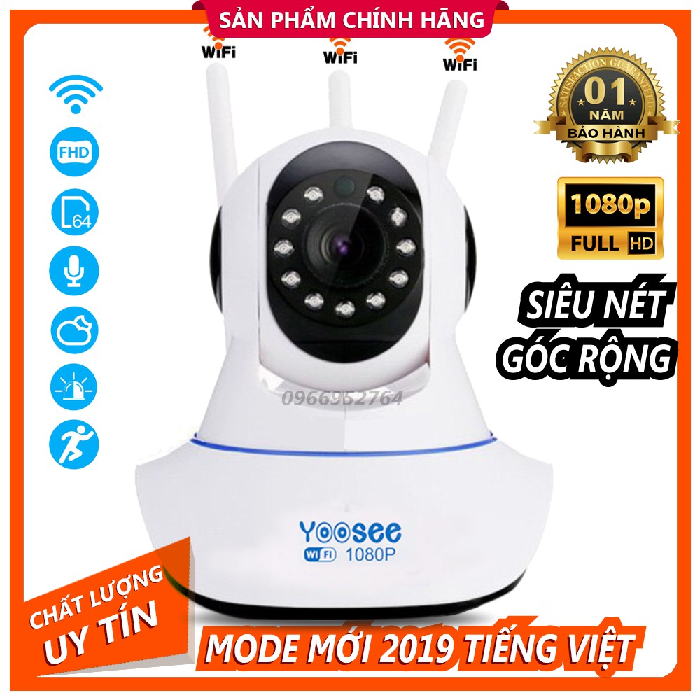 Camera Ip YooSee 3 Râu Full HD 2.0Mpx Tiếng Việt Mới