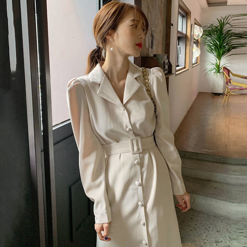 [ORDER] Đầm công sở sơ mi chic thắt eo đuôi cá sang trọng