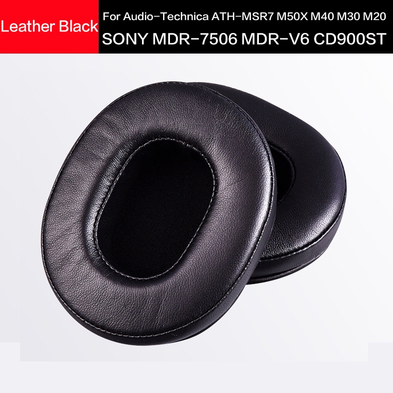 2 Đệm Tai Nghe Bằng Da Cho Audio-Technica ATH-MSR7 M50X M40 M30 M20 SONY MDR-7506 MDR-V6 CD900ST