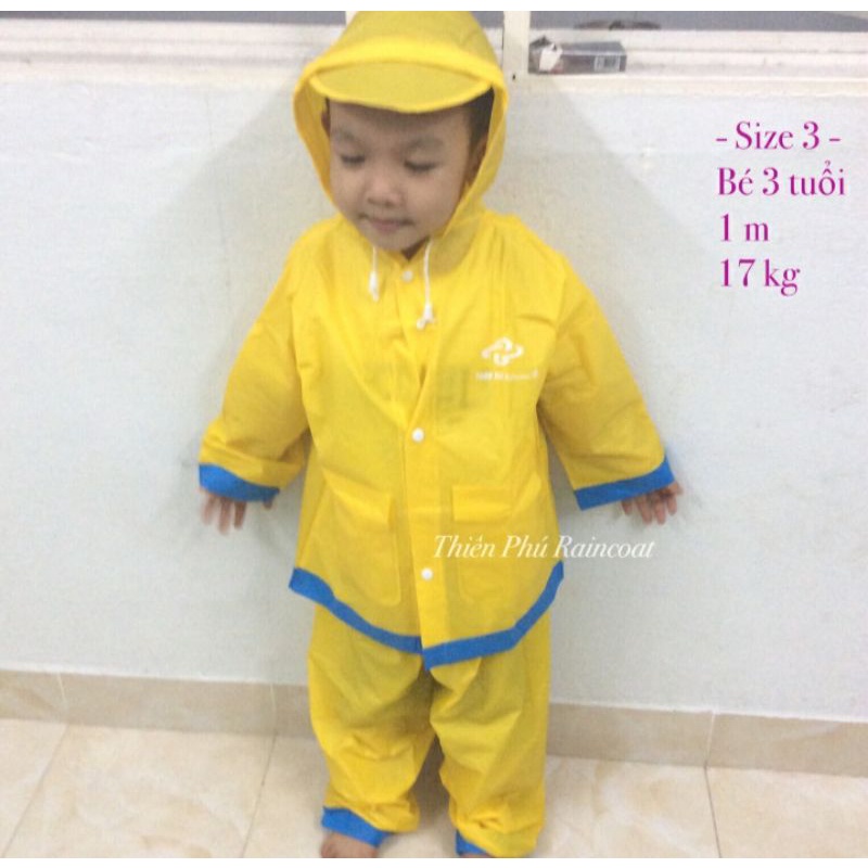 ÁO MƯA BỘ CHO BÉ SIZE 3