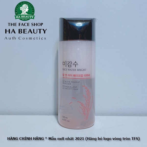 Tẩy trang mắt môi The Face Shop Rice Water Bright Lip & Eye Makeup Remover 120ml dưỡng ẩm sạch sâu