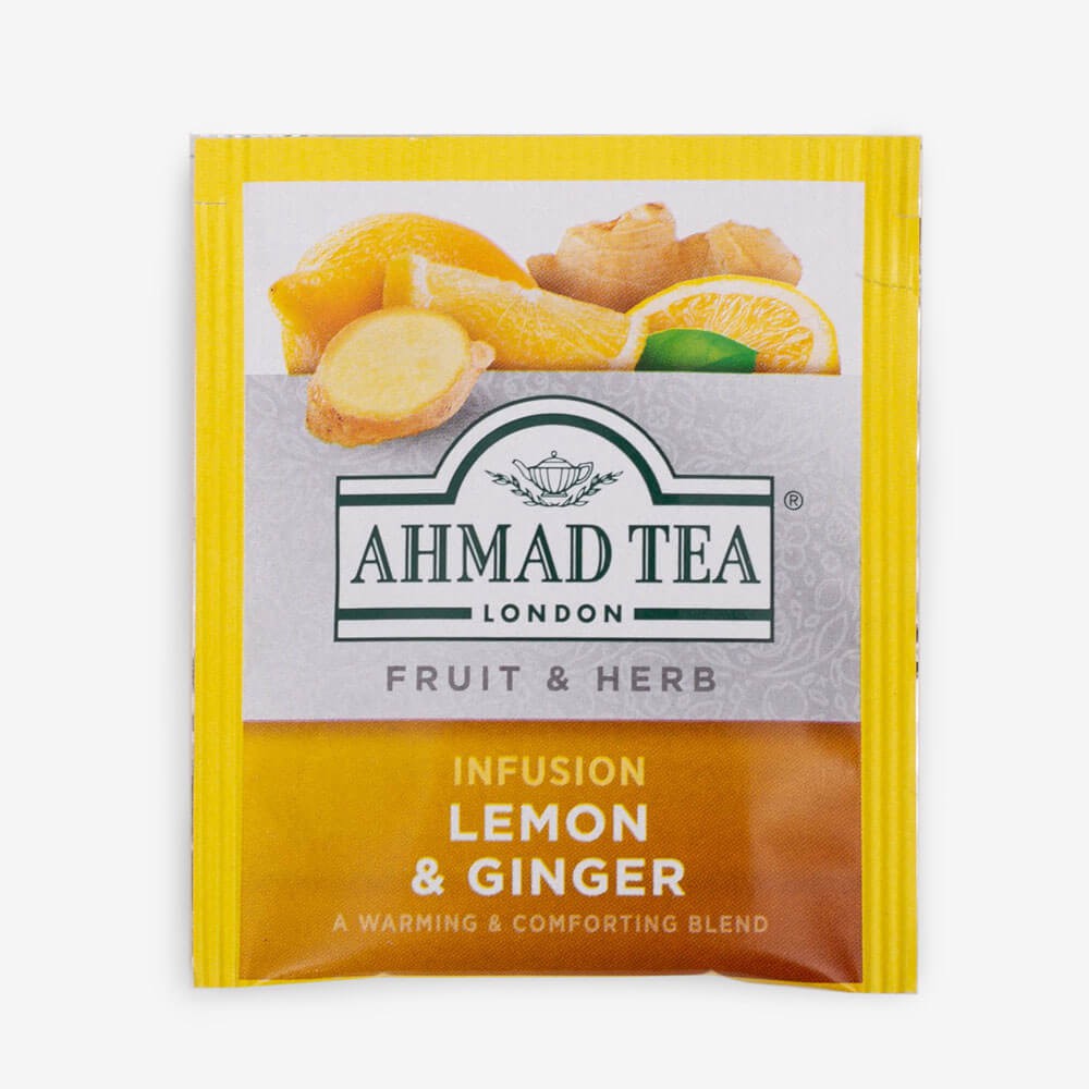 Trà thảo mộc Chanh Gừng 40g - Ahmad Lemon &amp; Ginger tea 40g/20bags (túi lọc có bao thiếc - 20 túi/hộp)