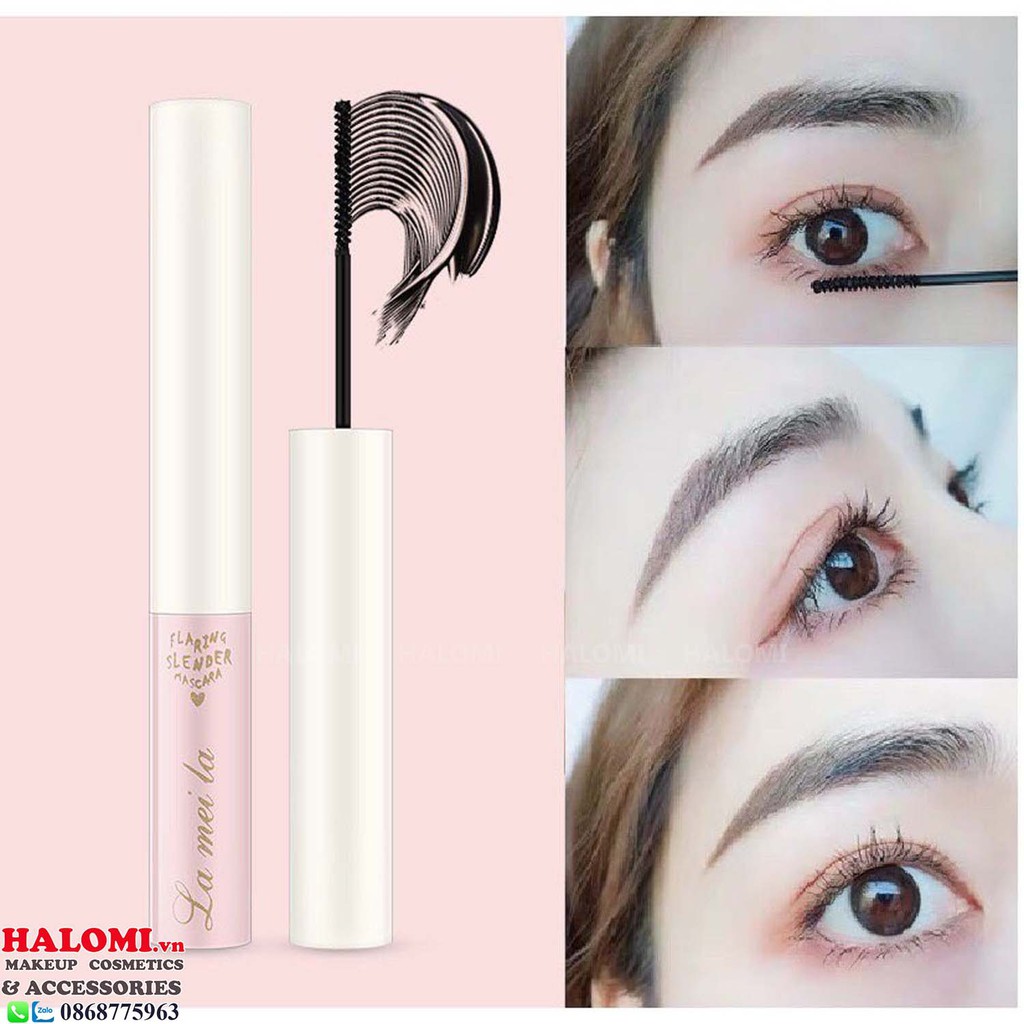 Mascara Siêu Mảnh Tơi Mi Lameila Skinny Microcara Vỏ Hồng Màu Đen