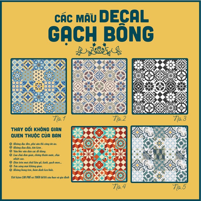Decal Gạch Bông có ảnh thật