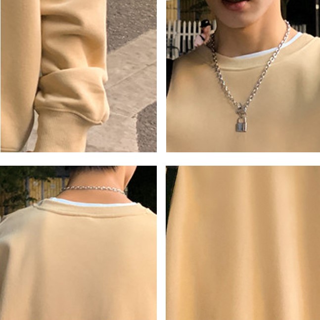 Áo Sweater Nỉ Bông Trơn Unisex Cho Cả Nam Và Nữ Vải Nỉ Bông Dày