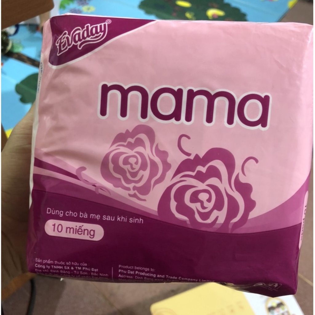 Băng vệ sinh MAMA, gói 10 miếng dùng cho mẹ sau sinh hoặc dùng vào ban đêm ( gói tím ) MAMI.TITI