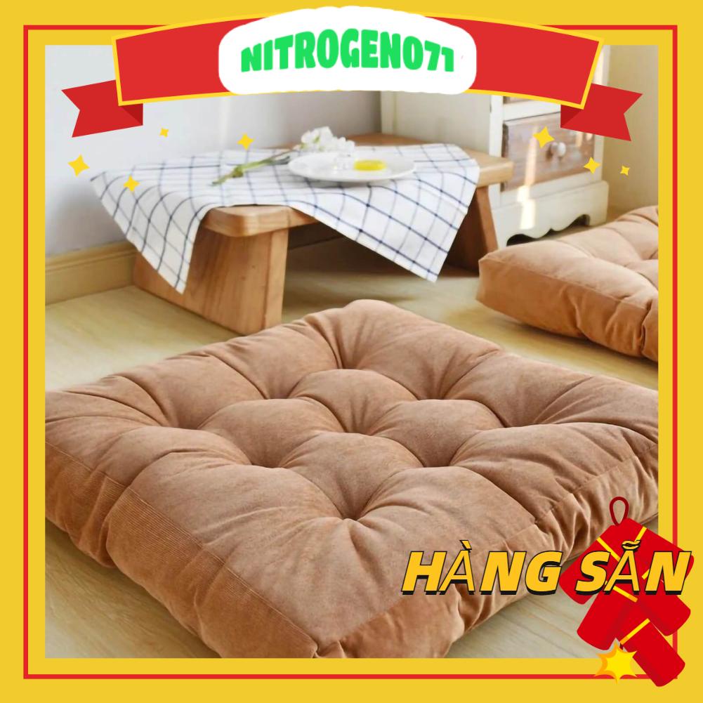 ❤️ Nitrogen071 Đệm Vuông Ngồi Bệt Vải NHUNG Đệm ngồi bằng vải nhung dày dặn bông trải sàn thoải mái Gối cho phòng khách thiền định