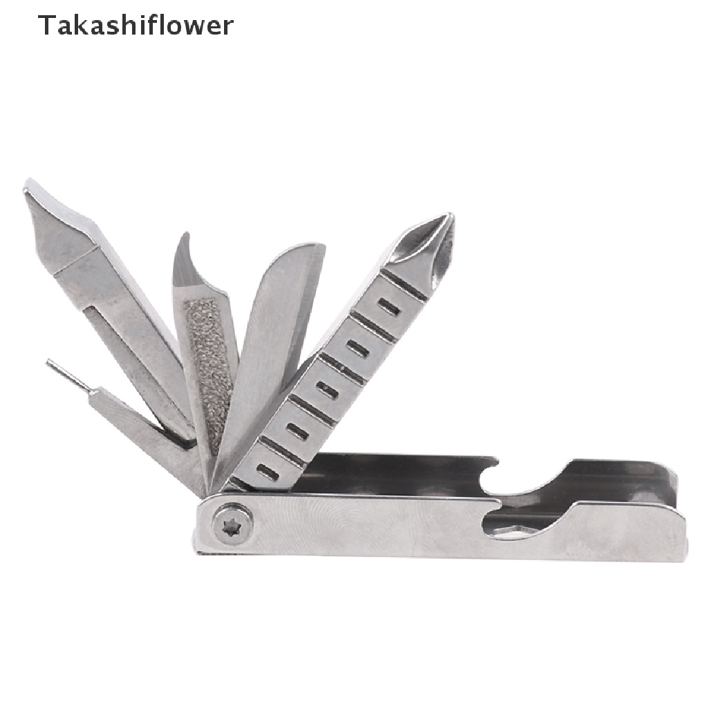Dụng cụ sửa chữa EDC đa năng dạng gập có đầu gắn móc khóa thiết kế lưỡi cắt phẳng