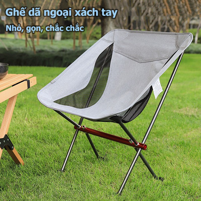 Ghế Gấp Dã Ngoại Xách Tay Ghế Xếp Tựa Lưng du lịch Cao Cấp câu cá cắm trại khung nhôm siêu nhẹ tải trọng 150kg