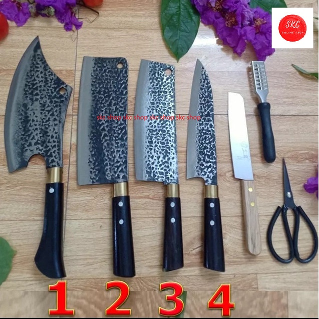 Bộ dao 7 món nhà bếp cao cấp nhíp xe loại 1