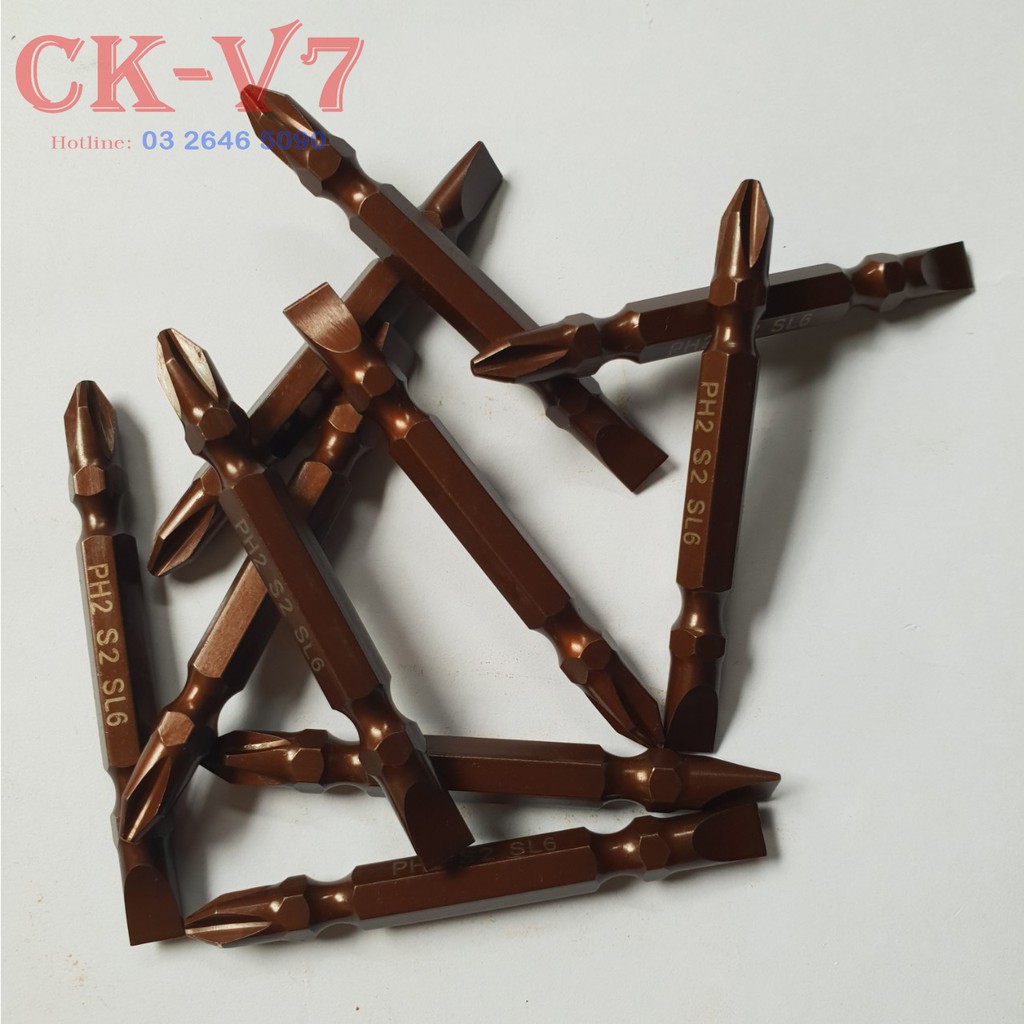 BỘ MŨI TÔ VÍT 2 ĐẦU DÀI 65MM CHO KHOAN