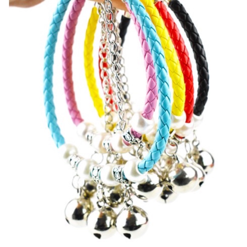 (Dây Da) Vòng Cổ Cho Mèo, Vòng Cổ Cho Chó Mix Hạt Chảm chưa bao gồm thẻ tên - giahuypetshop