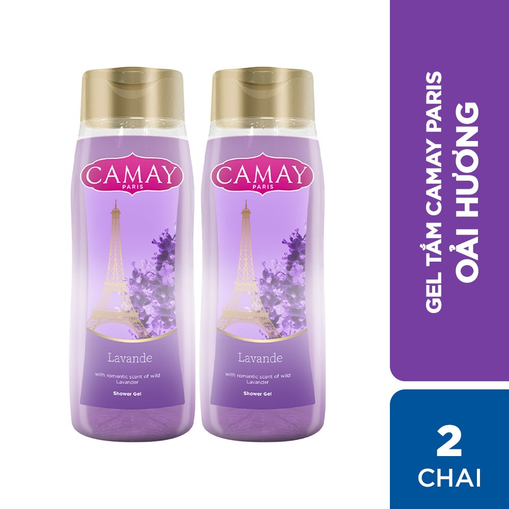 [Mã COSUI03 giảm 8% đơn 150K] Combo 2 chai Gel tắm hương oải hương Camay Paris 500mlx2