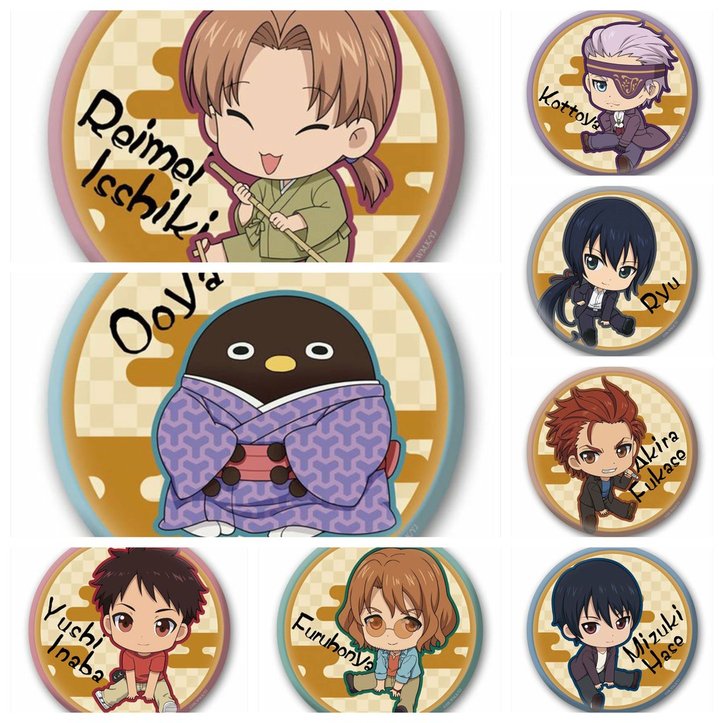 Huy hiệu cài áo IN HÌNH Youkai Apartment no Yuuga na Nichijou Xóm trọ yêu quái anime chibi dễ thương tiện lợi