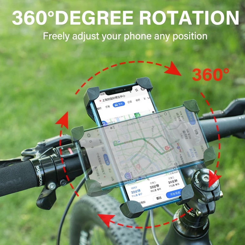 Giá Đỡ Điện Thoại Trên Xe Đạp Rockbros 3.5''-6.5'' 360 ° Giá Đỡ Điện Thoại Gắn Ghi Đông Xe Đạp Tiện Dụng